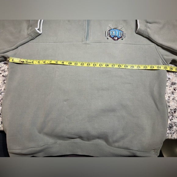 Big Dogs Quarter Zip Pullover Sweatshirt Men’s Size L Gray Embroidered Lucky Dog - Picture 3 of 7